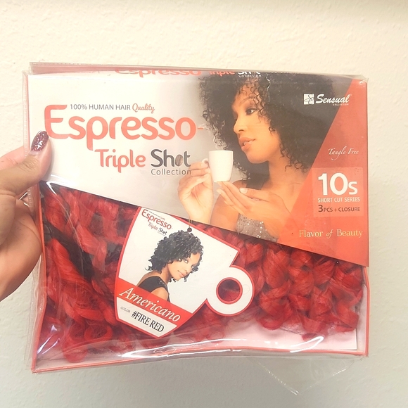 Espresso Triple Shot 10s short cut series 3 piece+closure Fire Red - Picture 1 of 3